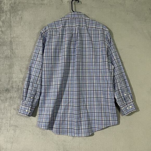 Lauren Ralph Lauren Black Label Regular Fit Stretch Shirt 17 32/33 Blue Plaid XL - Picture 8 of 9